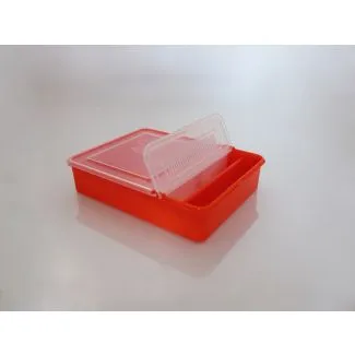 Foderbakke med hængslet låg