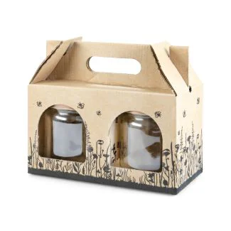 Gaveæske til 2 stk 450 gr. glas 