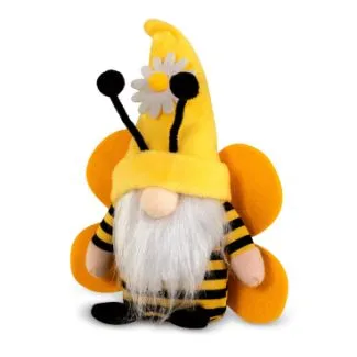 Nisse i bi-kostume af stof, plys og filt. 