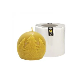 Kuglelys med præget grantræ