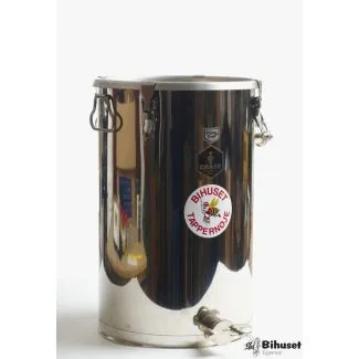 Rustfri Beholder Med Overløb 50 Kg.