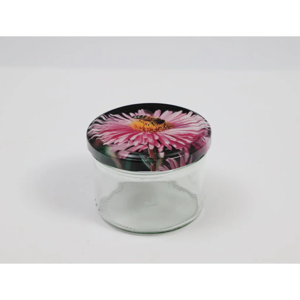 Rundt glas 225-250 gr 18 stk med forskellige låg