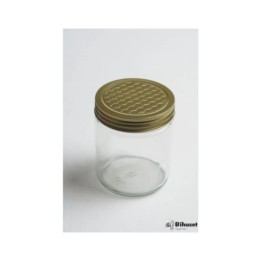 Glas 450 G. Rundt Inkl. Metal Låg 12 Stk.