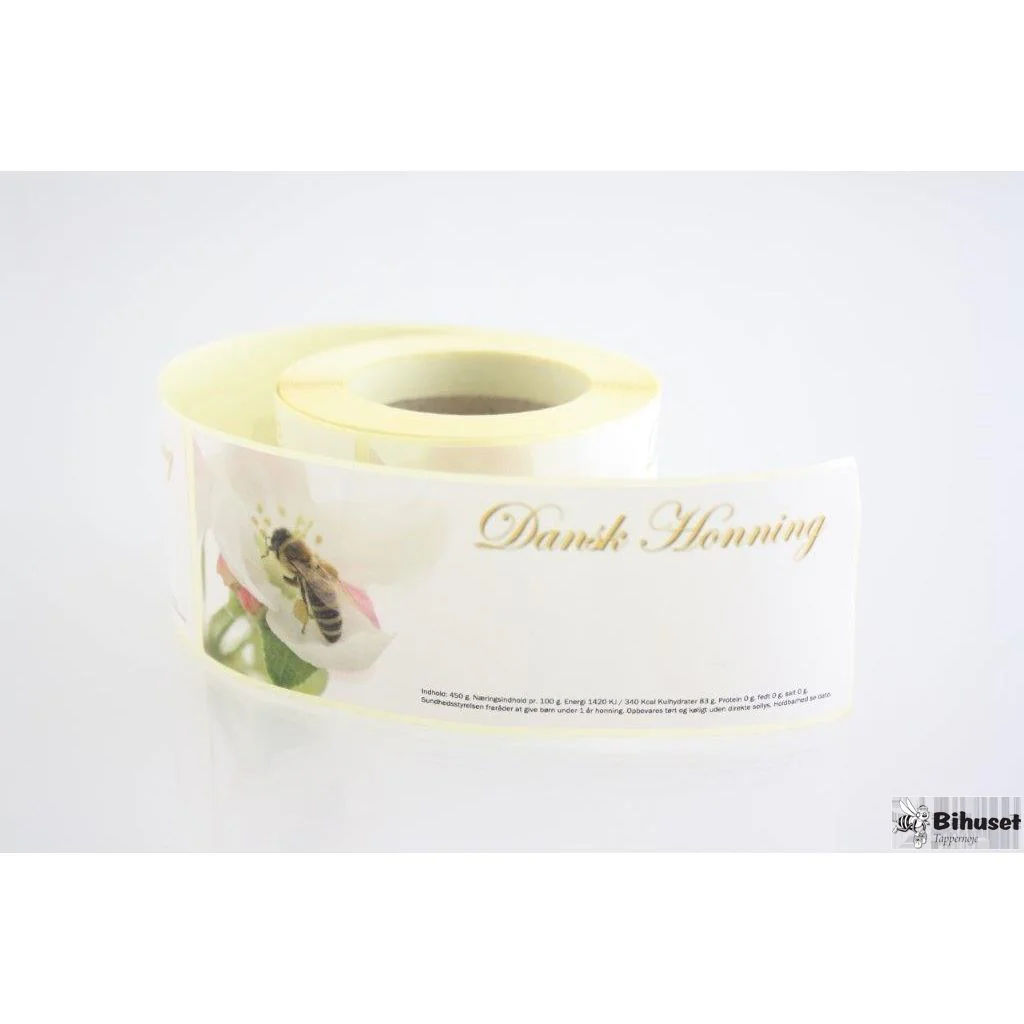 Etiket hvor man kan stemple sit eget navn eller logo på