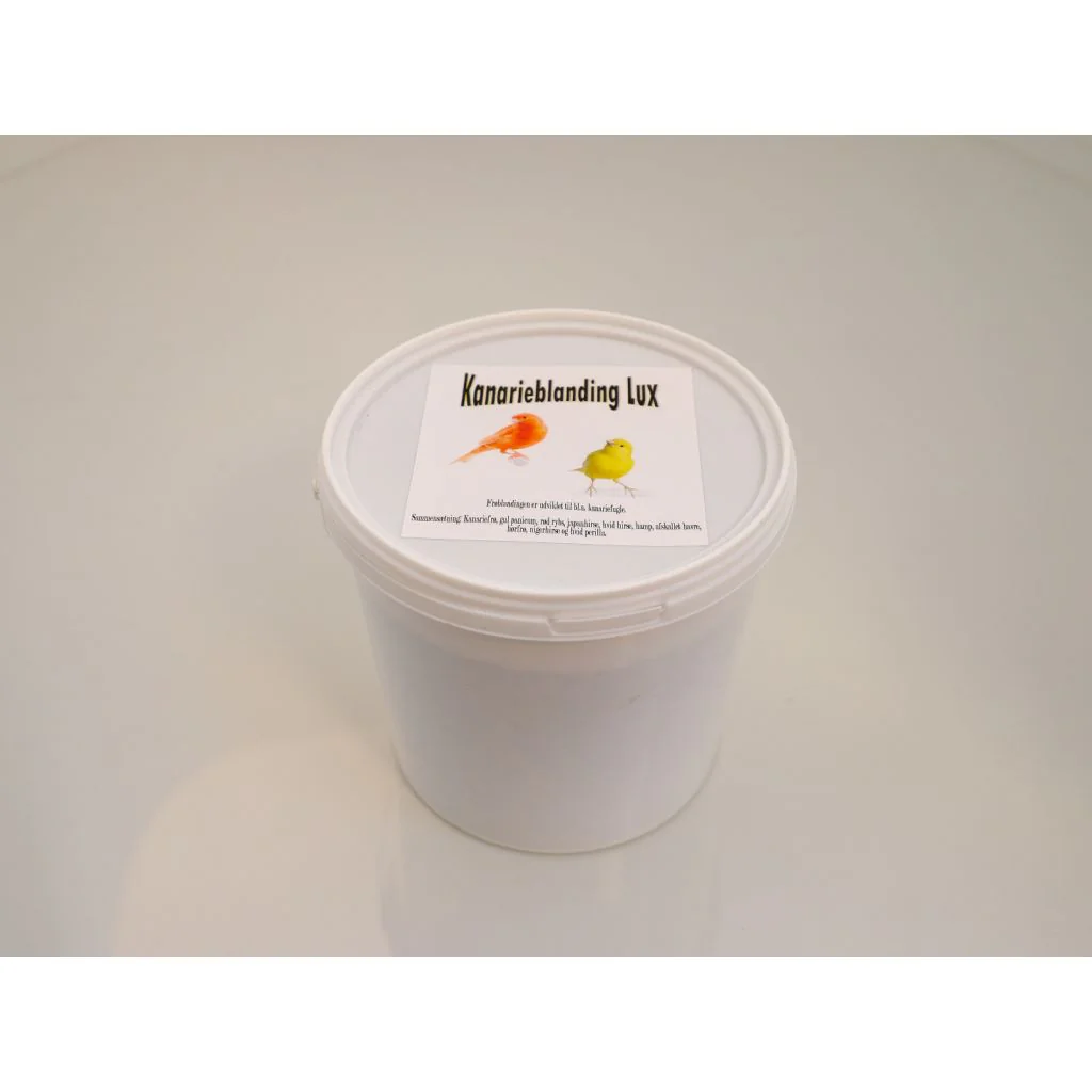 Kanarieblanding Lux i praktisk spand, 1,5 kilo