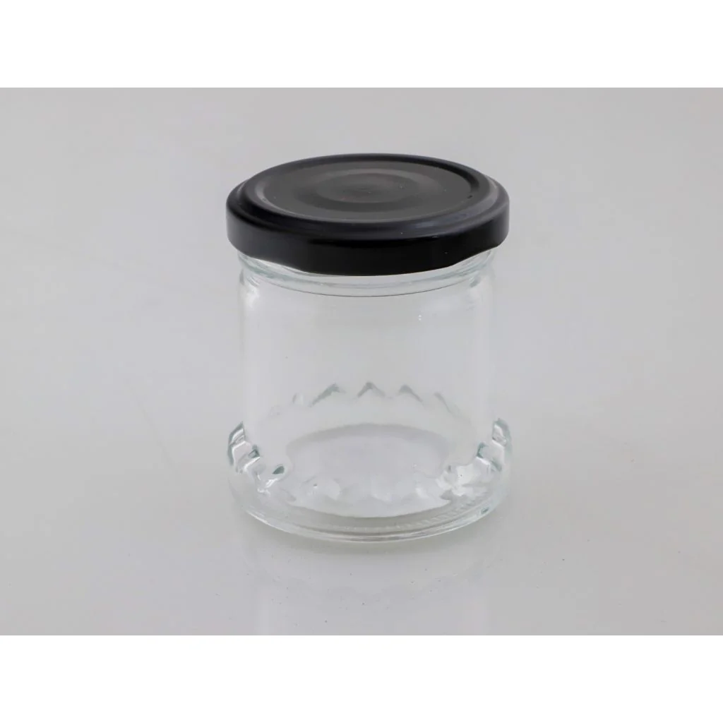 Glas rundt med prægning 100 ml