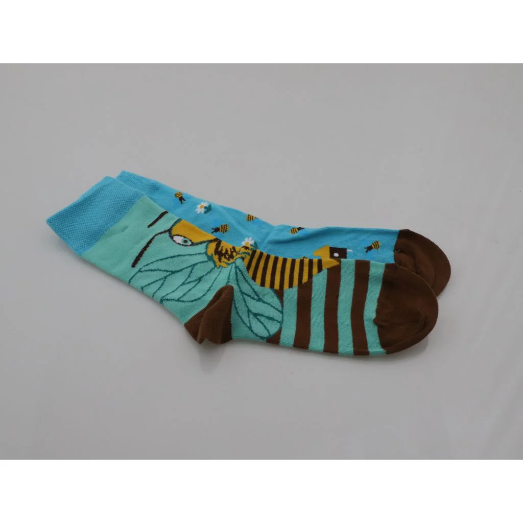 Strømper med bimotiv, blå/grønne