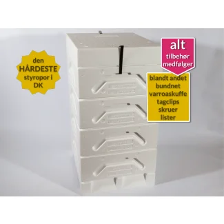 Komplet Tappernøjestade med 4 magasiner 3/4 Langstroth hvid